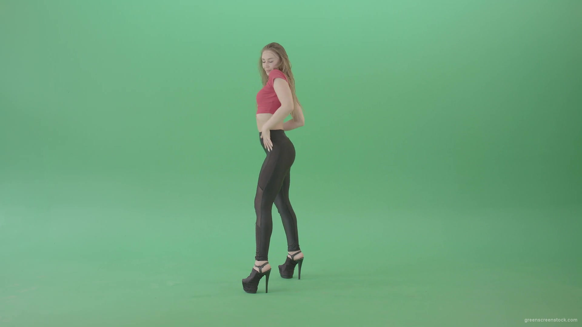 Sexy-posing-girl-showing-buts-and-dancing-on-green-screen-4K-Video-Footage-1920_004 Green Screen Stock
