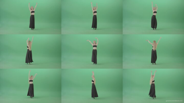 Spain-Ballet-dance-by-blonde-passion-ballerina-girl-on-green-screen-4K-Video-Footage-1920 Green Screen Stock