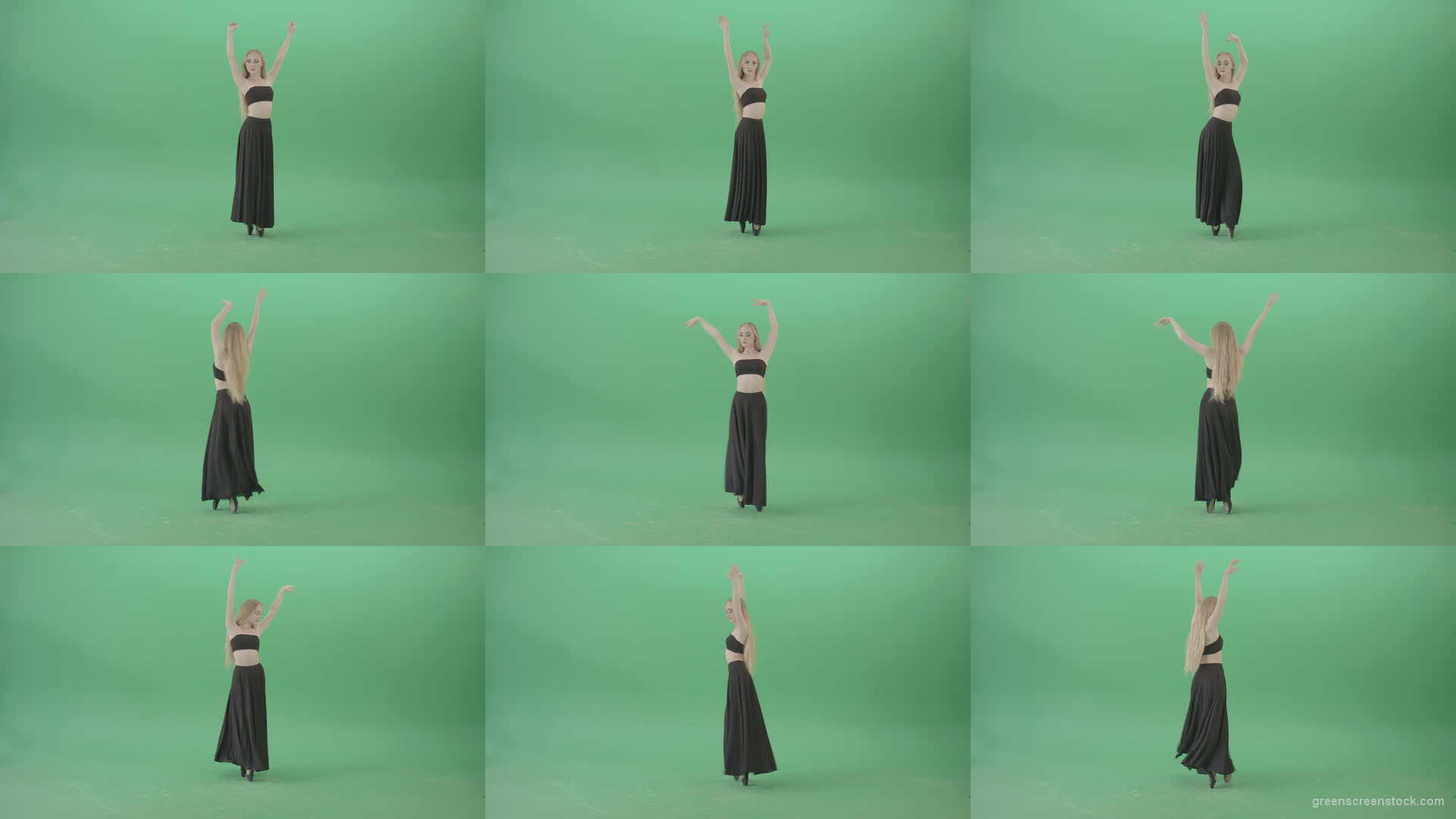 Spain-Ballet-dance-by-blonde-passion-ballerina-girl-on-green-screen-4K-Video-Footage-1920 Green Screen Stock