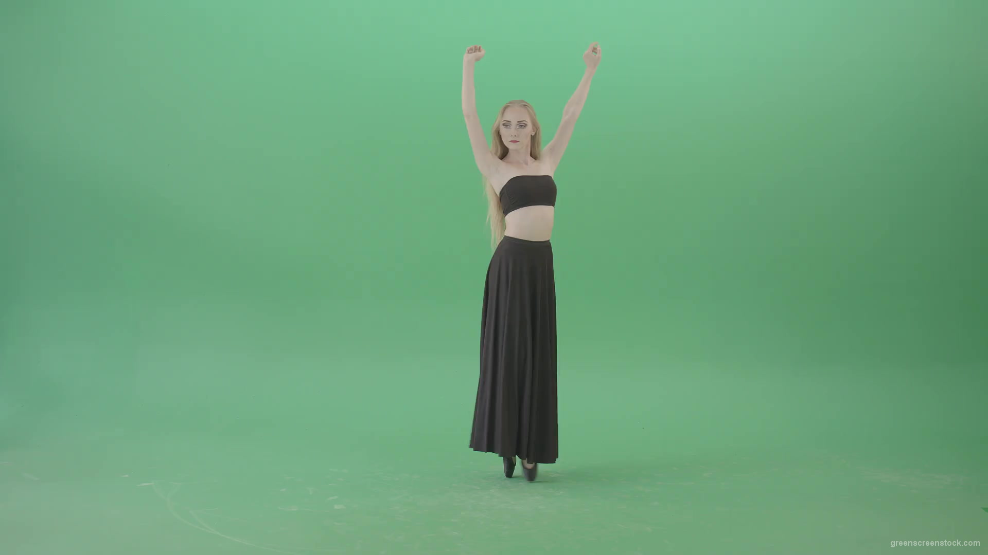 Spain-Ballet-dance-by-blonde-passion-ballerina-girl-on-green-screen-4K-Video-Footage-1920_001 Green Screen Stock