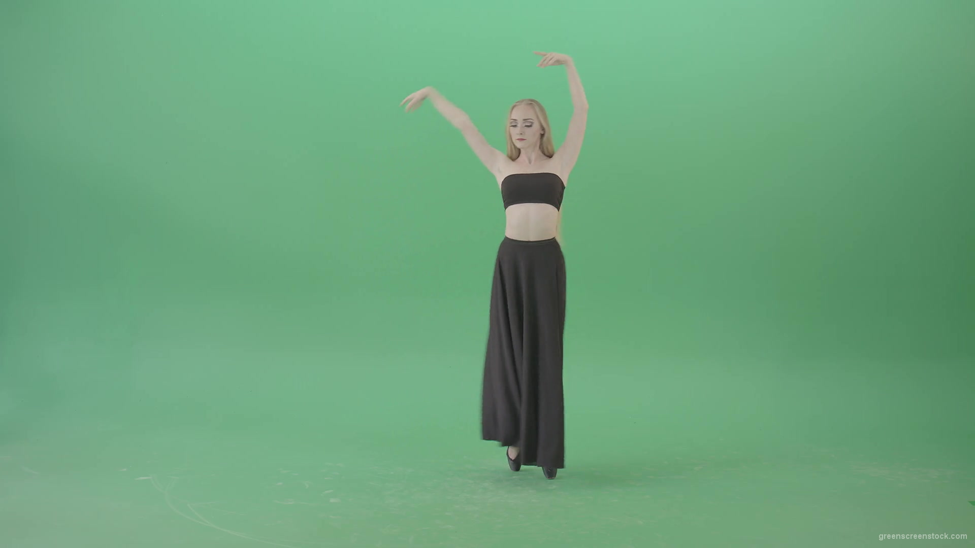Spain-Ballet-dance-by-blonde-passion-ballerina-girl-on-green-screen-4K-Video-Footage-1920_005 Green Screen Stock