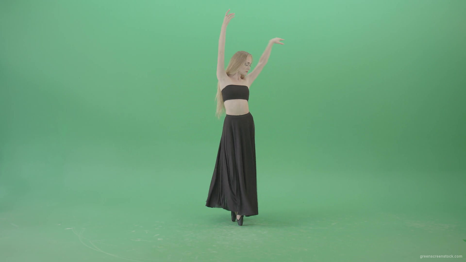 Spain-Ballet-dance-by-blonde-passion-ballerina-girl-on-green-screen-4K-Video-Footage-1920_007 Green Screen Stock