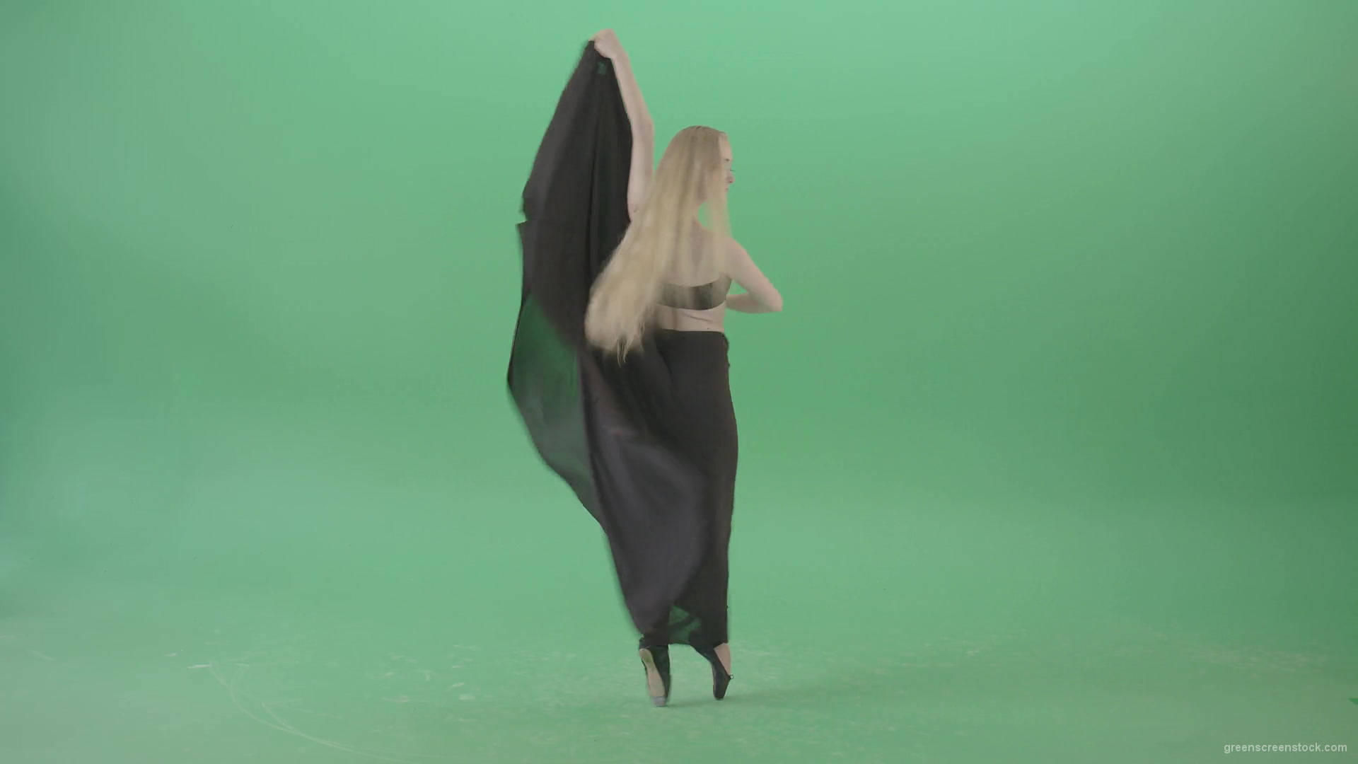 Spinning-isolated-on-green-screen-ballet-young-woman-ballerin-in-black-costume-4K-Video-Footage-1920_009 Green Screen Stock