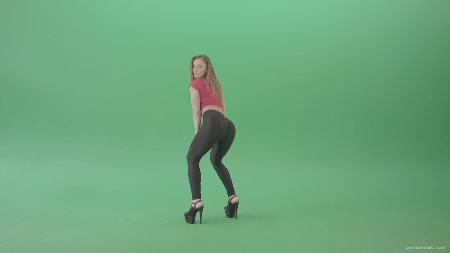 Young-woman-making-squat-on-green-screen-dancing-sexy-moves-4K-Video-Footage-1920_005 Green Screen Stock