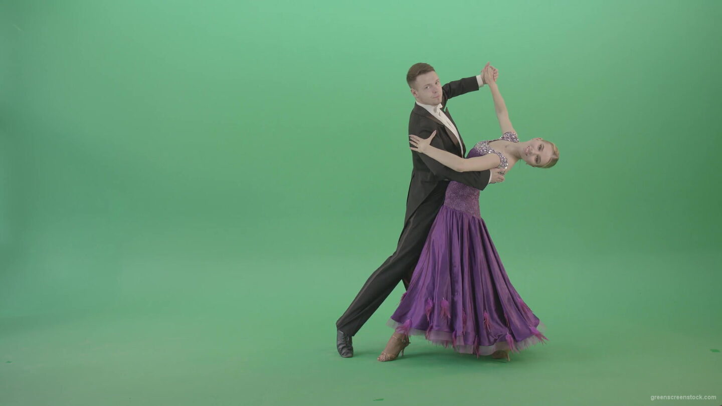 Ballroom-dancing-couple-spinning-щт-green-screen-in-Vienna-Waltz-Valse-4K-Video-Footage-1920_009 Green Screen Stock
