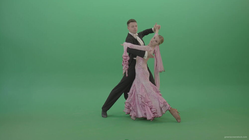 vj video background Beautiful-elegant-couple-dancing-ballroom-slow-valse-on-green-screen-4K-Video-Footage-1920_003