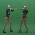 Metal-Panther-head-GoGo-girls-display-moves-over-chromakey-background-lljgvz-1920_005 Green Screen Stock