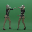 Metal-Panther-head-GoGo-girls-display-moves-over-chromakey-background-lljgvz-1920_006 Green Screen Stock