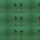 Metal-Panther-head-GoGo-girls-display-moves-over-chromakey-background1-rutzdd-1920 Green Screen Stock