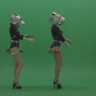 Metal-Panther-head-GoGo-girls-display-moves-over-chromakey-background1-rutzdd-1920_002 Green Screen Stock