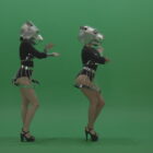 Metal-Panther-head-GoGo-girls-display-moves-over-chromakey-background1-rutzdd-1920_004 Green Screen Stock