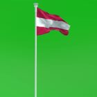 Austrian-Flag-Red-White-Red-Tricolor-on-white-Flagpole-over-green-screen-perspective-view-9jwyr9-1920_004 Green Screen Stock