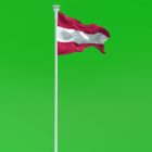 Austrian-Flag-Red-White-Red-Tricolor-on-white-Flagpole-over-green-screen-perspective-view-9jwyr9-1920_005 Green Screen Stock